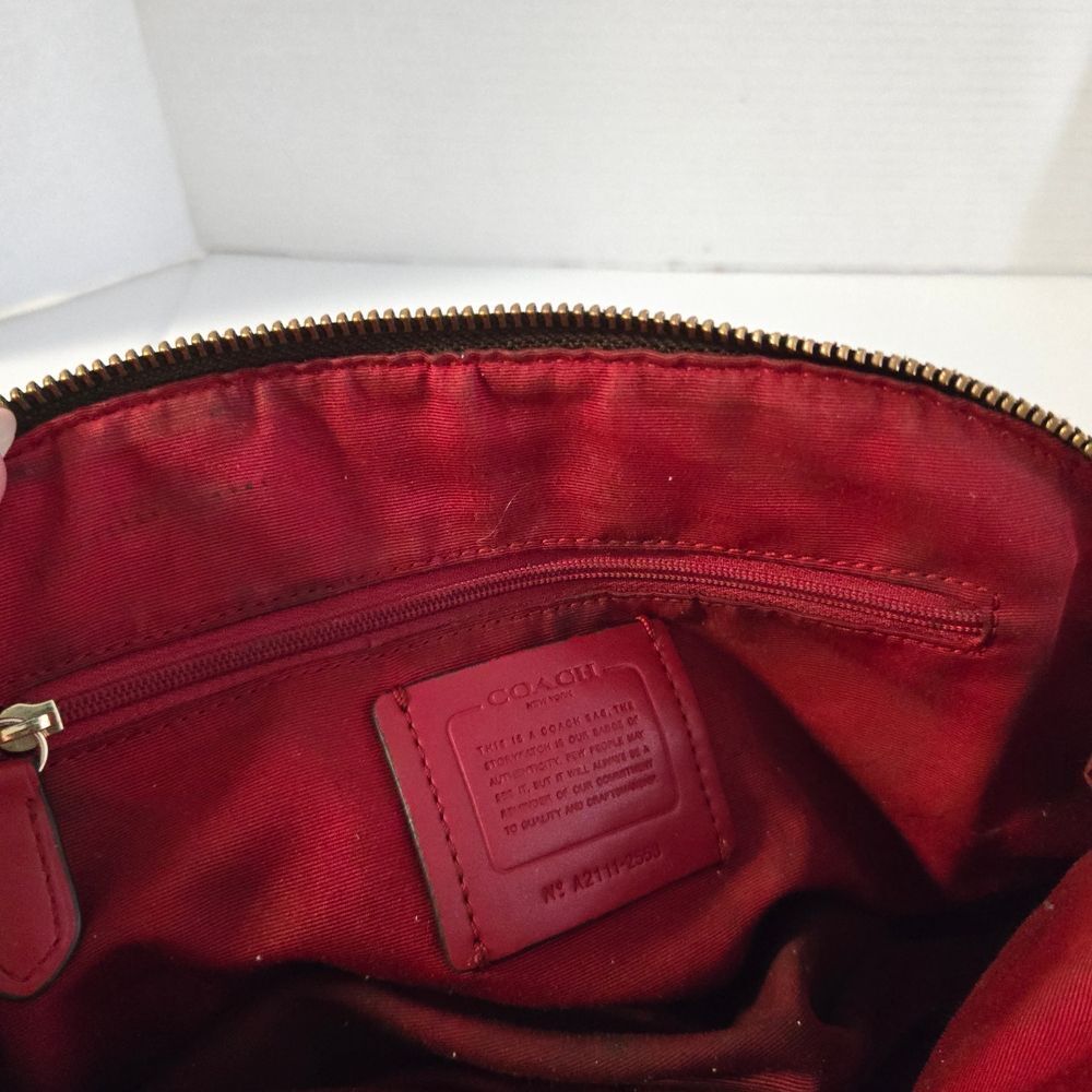 Coach Brown and Red Satchel - Picture 11 of 15